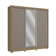 Imagem de Guarda Roupa Casal 3 Portas De Correr Com 2 Gavetas Espelho E Pés 223C