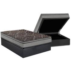 Imagem de Cama Box Baú Casal: Colchão Ortopédico Paropas D28 / EP Confort Firme+ Base CRC Suede Cinza(138x188)