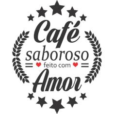 Imagem de Adesivo Decorativo De Parede Frase Café Saboroso Feito Amor