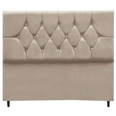Imagem de Cabeceira Cama Box Estofada Casal 140 Cm Geovana Suede Cor:bege