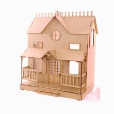 Imagem de Kit Casa Boneca Decorativa Moveis Lian Natural 18 Pç Darama