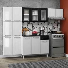 Imagem de Cozinha de Aço Compacta 3 Peças Rose Multimóveis Cr6102 Branco/preto