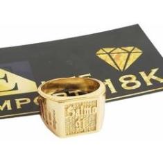 Imagem de Anel Salmo 91 Banhado A Ouro 18k Masculino Oração Bíblia
