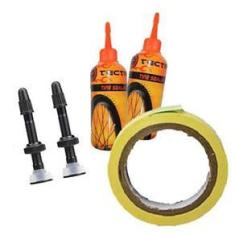 Imagem de Kit Bike Tubeless Fita Vedação + Vávulas Presta + Selante