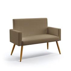 Imagem de Poltrona Namoradeira Decorativa Vega Suede Capuccino Aradecor