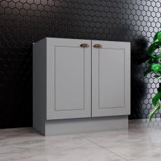 Imagem de Balcão De Cozinha 2 Portas 80 Cm Amy Casa 812 Cinza