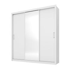 Imagem de Guarda Roupa Roupeiro Casal 32230 03 Portas 02 Gavetas c/Espelho Residence Branco Demóbile