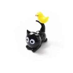 Imagem de picocosmxiruo Miniatura de gato de vidro feita à mão. Animal de vidro. Berloques para gatos. Presente de Natal para o Natal. Acessórios para casa de bonecas. Estatuetas de terrário. Decoração de