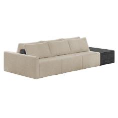 Imagem de Sofá Ilha 3 Lugares Living 342cm Modulado Lary Bouclê Pu Pto K01 Cor Mostarda