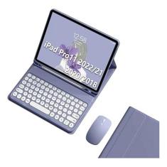 Imagem de Teclado Redondo + Mouse + Capa Para 2022/2021/2020/2018 iPad Pro 11 Polegadas