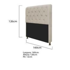 Imagem de Kit Cabeceira Lady e Recamier Félix 160 cm Queen Size Suede Bege - ADJ Decor