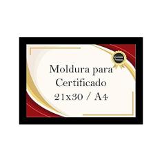Imagem de Moldura Quadro A4 para Certificado Madeira Premium com Vidro-147