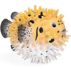 Imagem de Miniatura realista de peixe-balão de plástico para colecionar e educar