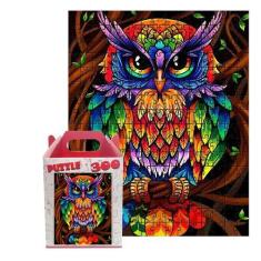Imagem de Quebra-Cabeça Coruja Colorida Puzzle De 300 Peças Em Mdf - Reidopendri