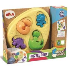 Imagem de Brinquedo Didático De Encaixar Para Bebê Puzzle Dino Elka