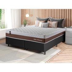 Imagem de Conjunto Cama Box c/ Molas Ensacadas Venice Marrom King 193x203x60