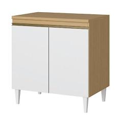 Imagem de Balcão de Cozinha com Tampo 2 Portas 0,69m Clara Atacama/Off White Aramóveis