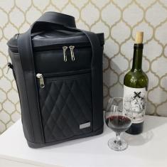 Imagem de Bolsa Porta Vinho Personalizada Preta - Coutre Bolsas