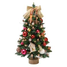 Imagem de Estatueta de árvore de Natal, árvore de Natal pequena artificial com luzes LED, árvore de Natal de mesa, perfeita para decoração, casa, cozinha, mesa de jantar