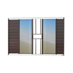 Imagem de Janela Veneziana Confort 6 Folhas com Grade Vidro Reflex 100cm x 150cm Brimak Mix Corten