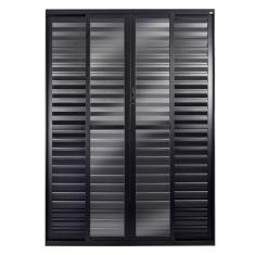 Imagem de Porta Balcão Central Veneziana 6 folhas Topsul Topsul 210x200cm Esquadrisul Preto