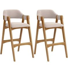 Imagem de Kit 02 Banquetas Altas Para Cozinha Sala de Jantar Bar Suran L02 Suede