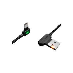 Imagem de Cabo Carregador Usb Led Type-c Usb-c 90º 180cm - Preto