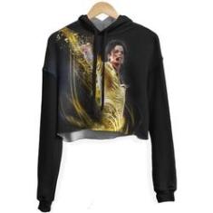 Imagem de Blusa Cropped Moletom feminina Over Fame Michael Jackson md3