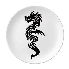 Imagem de Dragon Animal Art Grain Contorno placa decorativa Porcelana Salver Prato de jantar