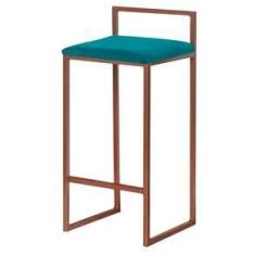 Imagem de Banqueta Decorativa Jasmine Base Bronze Suede  Claro