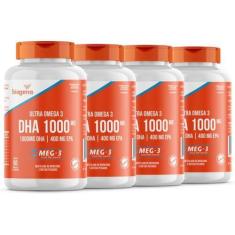 Imagem de Kit 4X Omega 3 Dha 1000Mg -Epa 400Mg 60Cap Biogens Sem Sabor