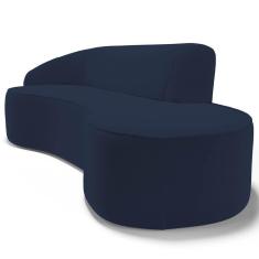 Imagem de Sofá Living 4 Lugares 280Cm Braço Esquerdo Mozart D06 Veludo Azul - Mpozenato