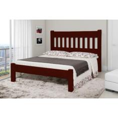 Imagem de Cama Queen Size Imperial De Madeira Maciça Tauari - Cor Mogno - Santa