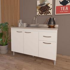 Imagem de Balcão de Pia 120cm Gabinete de Cozinha Sem Tampo