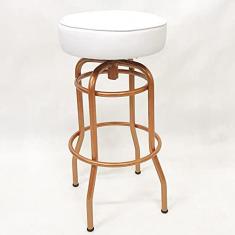 Imagem de Banqueta Bar Alta Giratória Cobre Assento Branco - Poltronas do Sul