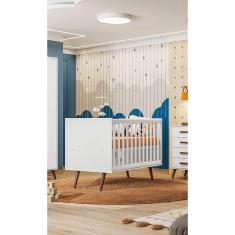 Imagem de Berço Qencanto Retrô Qmovi Branco Acetinado + Colchão Gazin
