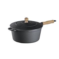 Imagem de Caçarola Cabo De Madeira Tampa De Ferro 1,97 Litro 18Cm