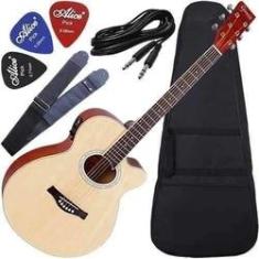 Imagem de Kit Violão Folk Aço Eletroacústico Gsf1r Giannini Nt Oferta