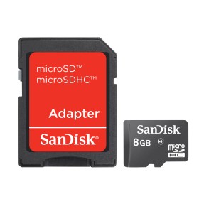 Imagem de Cartão de Memória Micro SDHC com Adaptador SanDisk 8 GB SDSDQM-008G