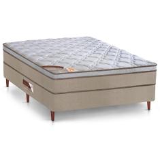 Imagem de Cama Box Casal Castor Revolution com Mola Bonnel 66x138x188cm – Branco/Bege
