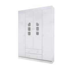 Imagem de Guarda Roupa Infantil 2 Gavetas 4 Portas Roupeiro Com Nichos Livia Det