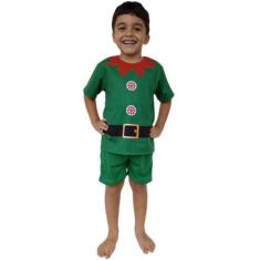 Imagem de Conjunto Infantil Fantasia Natal Ajudante de Papai Noel Duende Camiset