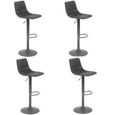 Imagem de Kit com 4 Banquetas para Cozinha Barbacena Preto