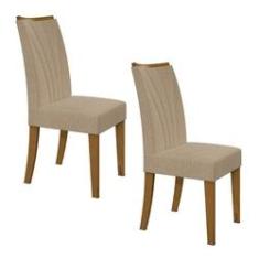 Imagem de Conjunto 2 Cadeiras Apogeu Móveis Lopas Rovere/Linho Rinzai Bege