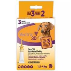 Imagem de Vectra 3D Cães 1,5 a 4kg 3 pipetas Ceva Pulgas Carrapatos e Moscas