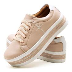 Imagem de Tênis Feminino Bordado Fé Salto Com Detalhes Anabela Flatform Varias C
