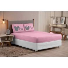 Imagem de Lençol Microfibra Casal Queen Elasticado + 02 Fronhas Estampadas - The