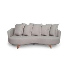 Imagem de Sofá 3 Lugares Capri Veludo Bege 240 cm