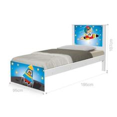 Imagem de Cama Solteiro Adesivada Astronauta
