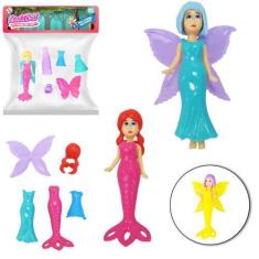 Imagem de Boneca Fada / Sereia Linda Bell Troca Roupa / Peruca De Plastico 9 Pec